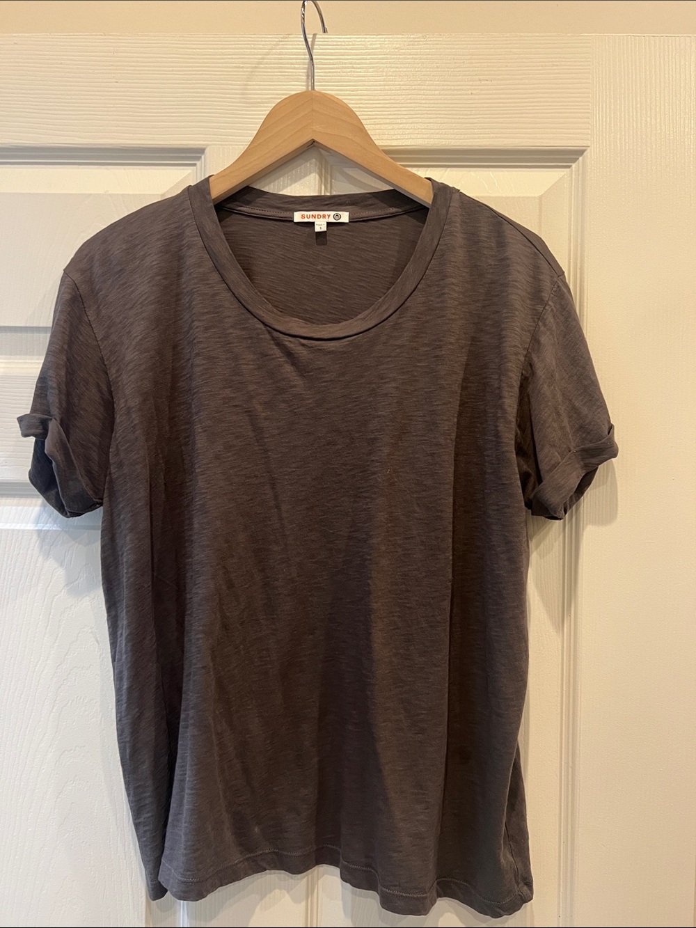 Sundry Short Sleeve Crew Tee in Charcoal Gray